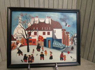 Bin Kashiwa Oil Painting Montmartre Sacre Coeur Paris France 9.  5 X 7.  5 "