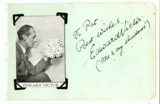 Edward Victor Stage Magician Signed Album Page,  Photo