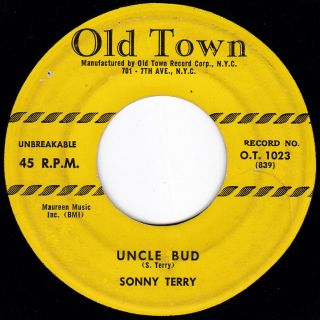 R&b Blues Drone Sonny Terry Uncle Bud / Climbing On Top Of The Hill 45 Hear