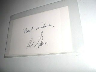 Al Gore Former Vice President Signed Autographed 3 X 5 Index Card