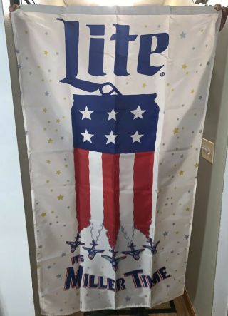 Miller Lite Flag Beer Usa Forth Of July / Pennant Style Flag