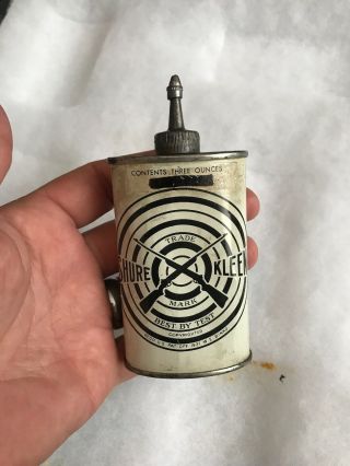 Vintage Handy Oiler Gun Oil Can Tin Lead Top Shure Kleen Household Oil