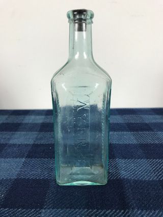 A Antique Ayer’s Sarsaparilla Compound Ext.  Bottle Lowell,  Mass With Old Cork