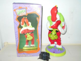 2000 Vintage Dr Seuss Grinch Stole Christmas Hand - Stand Dancing Grinch