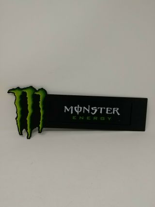 Monster Energy Metal Sign With Suction Cups On Smooth Surface Or Window 16 " 4 " C