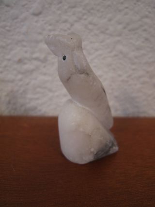 Vintage Italian Marble Sculpture Carving Of Cockatoo Parrot Bird Marked Italy