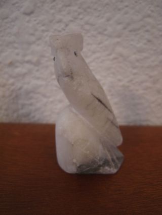 Vintage Italian Marble Sculpture Carving of Cockatoo Parrot Bird Marked Italy 2