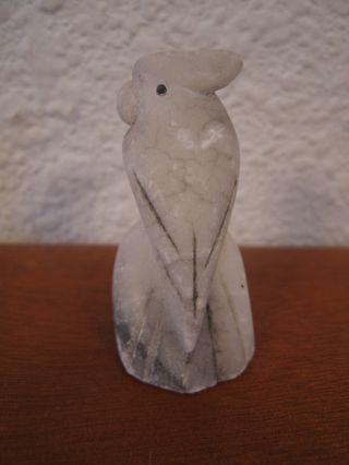 Vintage Italian Marble Sculpture Carving of Cockatoo Parrot Bird Marked Italy 3