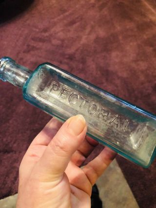 CRUDE QUACK NOSTRUM AYERS CHERRY PECTORAL LOWELL MA HINGE MOLD BOTTLE 5