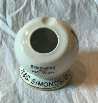 Very Cool Vintage H & G Simonds Beer Ceramic Ball Ashtray Empire Ware England