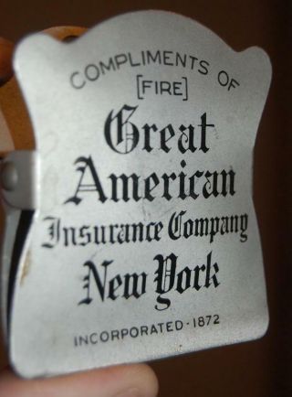 Scarce Advertising Paper Clip Great American Fire Insurance Co.  N.  Y.