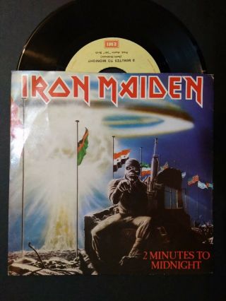 Iron Maiden " 2 Minutes To Midnight " 1984 Portugal 7/45 Heavy Metal Nwobhm Rare