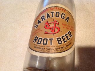 Saratoga Root Beer Paper Label Quart Bottle,  Saratoga Springs N.  Y.  1970 2