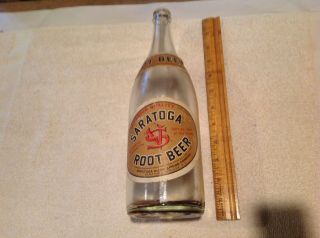Saratoga Root Beer Paper Label Quart Bottle,  Saratoga Springs N.  Y.  1970 3