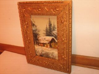 Victorian Picture frame & Oil Painting on Canvas 3