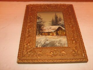Victorian Picture frame & Oil Painting on Canvas 4