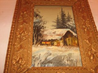 Victorian Picture frame & Oil Painting on Canvas 5
