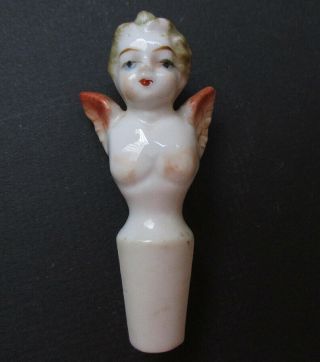 Vintage Porcelain Cherub Angel Bottle Stopper
