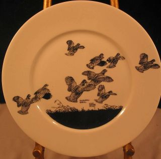 Set of 6 Dinner Plates Game Birds by Lynn Bogue Hunt 5