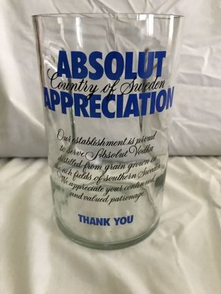 Absolut Appreciation Glass Tip Jar Promotional Collectible Absolut Vodka