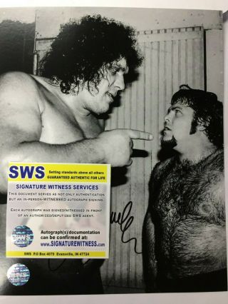 Jerry The King Lawler Signed 8x10 Andre The Giant Wrestling Photo Notpsa Wwf Wwe