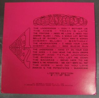 THEE UNHEARD OF 235/500 Michigan Garage & Psych Underdogs Cherry Slush vinyl LP 2