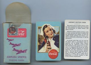 1943 Pack Of 53 Coca - Cola Coke Playing Cards Airplane Spotter Ww2 Patriotic A59.