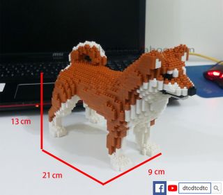 Building - Block - Pixel - Art - Puppy - Shiba - Inu - Dog - Compatible - With - Nanoblock