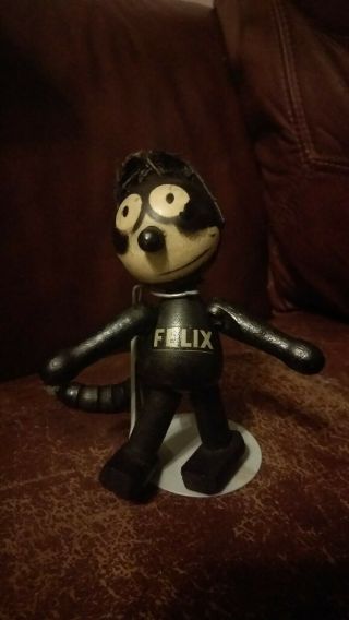 Felix The Cat Posable 3in.  Figure Rare In Glass Case