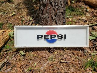 Vintage Pepsi - Cola Machine Topper Insert Sign Old Gas & Oil Service Station