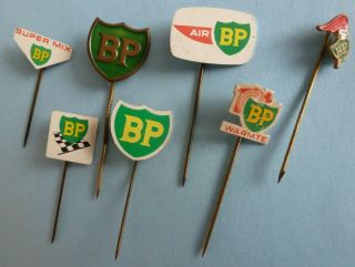 7x Lapel Pins / Badges Bp British Petroleum 60s (7x14) J