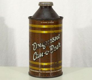 Duquesne Can - O - Beer High Profile Irtp Cone Top Beer Can Pittsburgh,  Pennsylvania