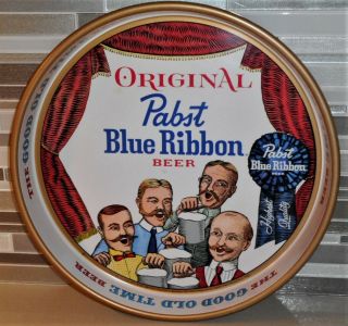 Pabst Blue Ribbon Metal Beer Serving Tray The Good Old Time Beer