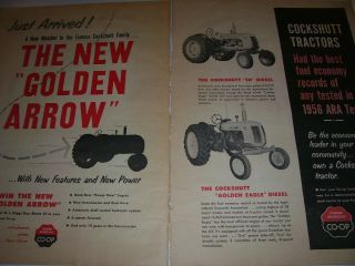 Vintage Cockshutt Co Advertising - 50 & Golden Eagle Diesel Tractors - 1956