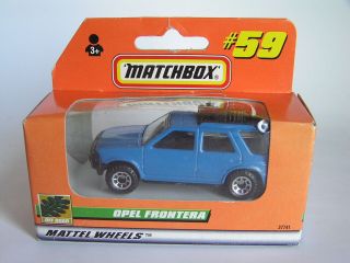 Matchbox (1998) 59 Opel Vauxhall Frontera Plain Blue Rare German Issue Mib