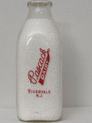 Sspq Milk Bottle Pascack Dairy Riverdale Nj Morris County 1960 Wholesome Milk