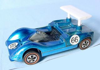 1968 Mattel Hot Wheels Redline Chaparral 2g Blue No.  66 Hk Fast