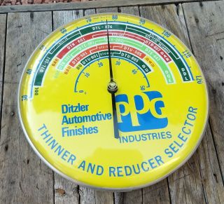 Vintage Ppg Ditzler Automotive Finishes Thermometer Thinner & Reducer Selector
