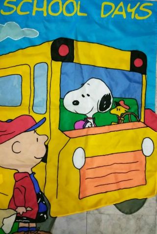 United Feature Syndicate Peanuts Charlie Brown " School Days " Flag 31 " W X 43.  5 " L
