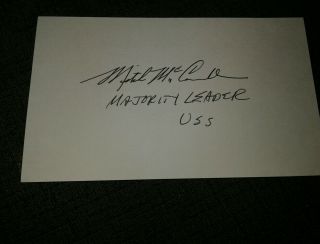 Mitch Mcconnell Autographed Index Card