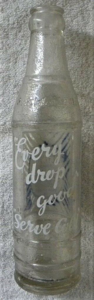 Vintage Clown Brand Beverages,  McLaughlin,  Rock Island,  Illinois IL Soda,  Pop Bottle 2