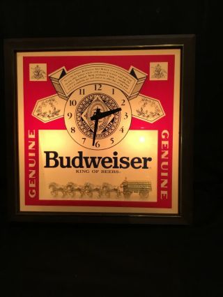 Budweiser Clydesdale Lighted Clock
