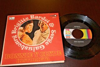 Brigitte Bardot & Serge Gainsbourg Bonnie & Clyde 1968 Mexico 7 " 45 Chanson