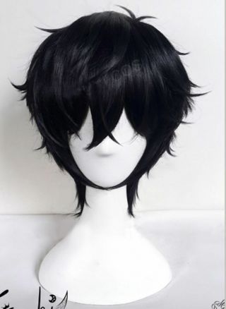 Persona 5 Joker Kurusu Akira Wig Styled Synthesis Black Short Cosplay Wigs