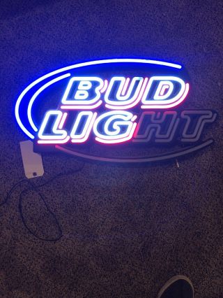 Bud Light Neon Sign,  Partly