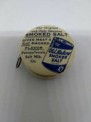 Vintage advertising celluloid tape measure Old Hickory/Lewis ' s Lye hog feed 1919 2
