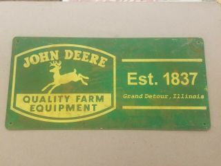 John Deere Quality Farm Equipment Metal Sign Grand Detour Illinois Tractor Plow