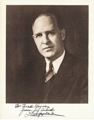 Lister Hill.  Alabama Senator Inscribes A Photo To His Colleague Maine Sen.  Payne