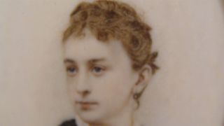 Antique 19C Miniature Oval Portrait of Woman W/C Painting 4