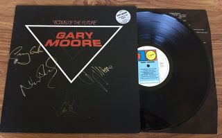 Gary Moore Hand Signed Autographed Lp Victims Of The Future